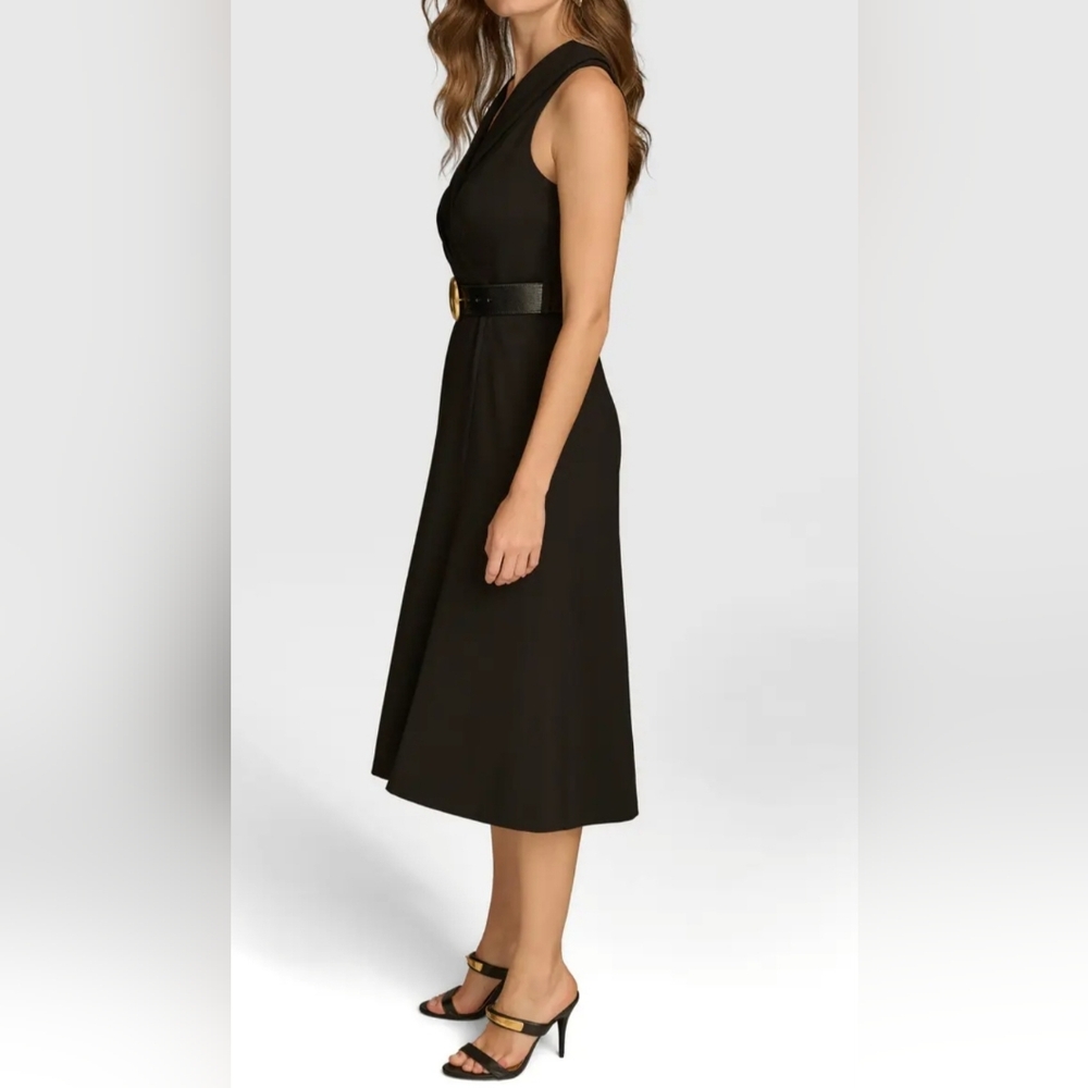 Donna Karan Black Midi Dress Size 6 - Picture 2 of 5